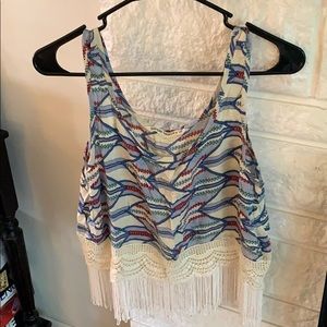 hippie laundry tank with fringe